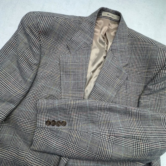 Chaps Ralph Lauren Men's Plaid Blazer‎ Jacket 44T Wool Silk Linen Blend